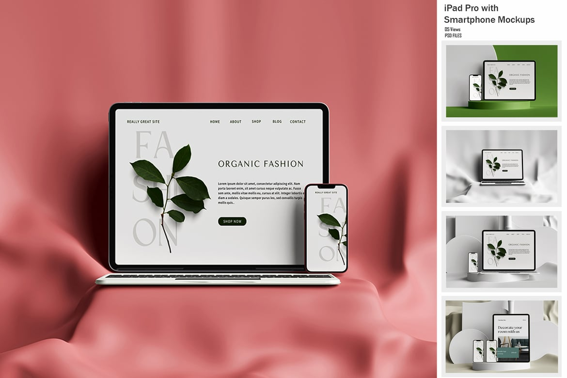 iPad Pro with Smartphone Mockups（515264）-技能树